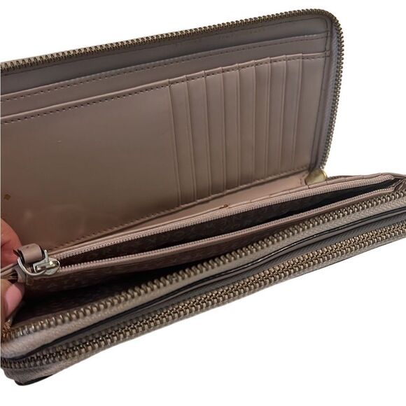 Kate Spade Wellesley Taupe Multiple Slots and Pockets Zip Around Long Wallet - Picture 6 of 13